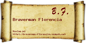 Braverman Florencia névjegykártya